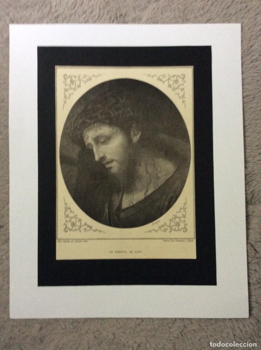 Arte: Um Christo, de Luini. Retirado a partir de uma gravura original de Jo&atilde;o Pedrozo. S&eacute;culo XIX .Rara