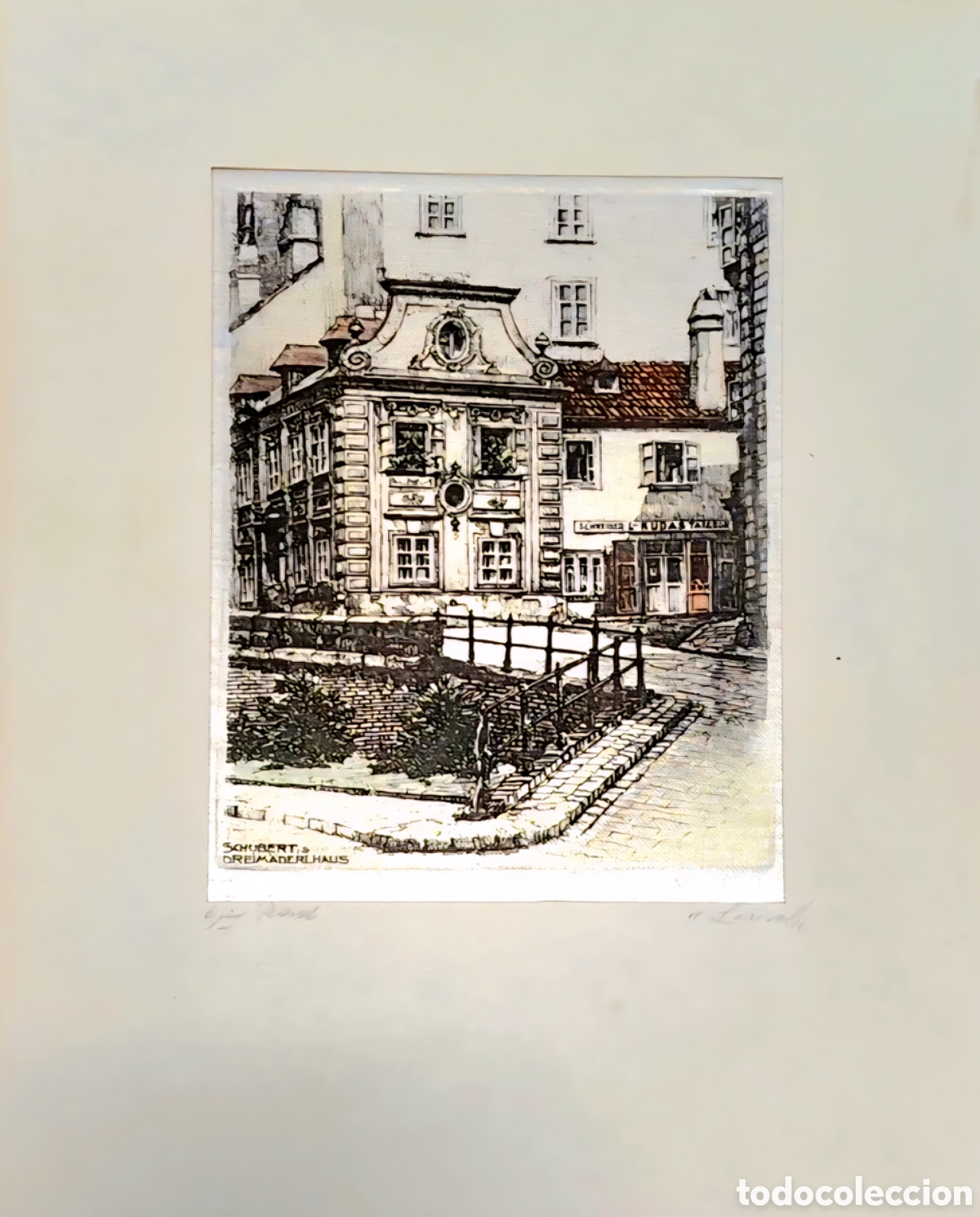 Arte: Grabado original sobre SEDA - Hans Leisch - Viena