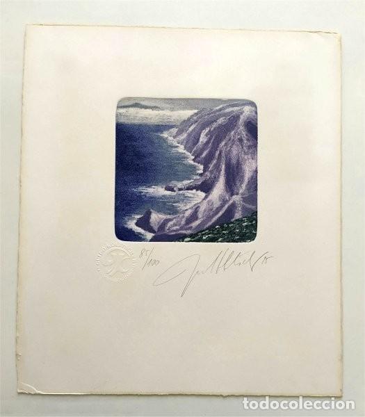 Arte: Grabado de Guido Kolitscher. La Gomera. Islas Canarias