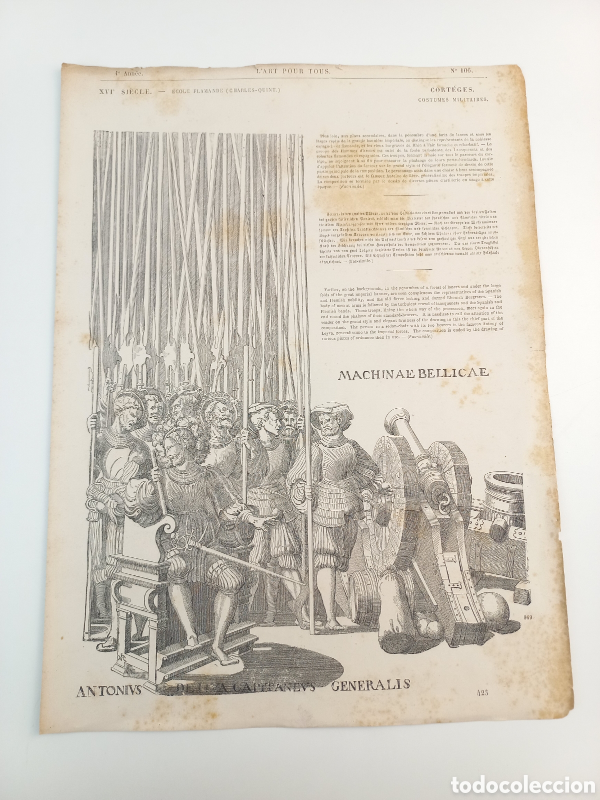 Arte: XVI Siecle. Ecole Flamande (Charles-Quint). Corteges. Costumes Militaires. L'Art Pour Tous.
