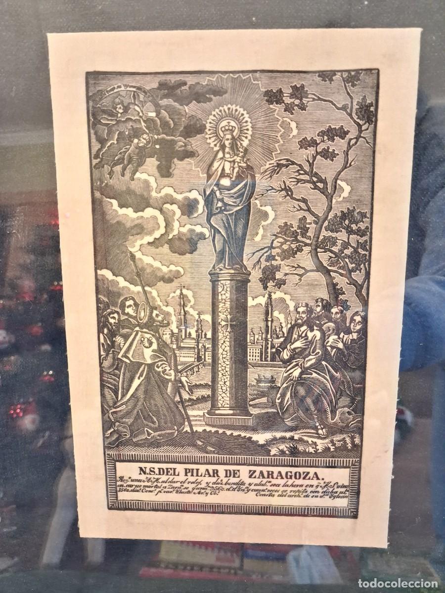 Arte: GRABADO SOBRE TELA N.S.DEL PILAR DE ZARAGOZA