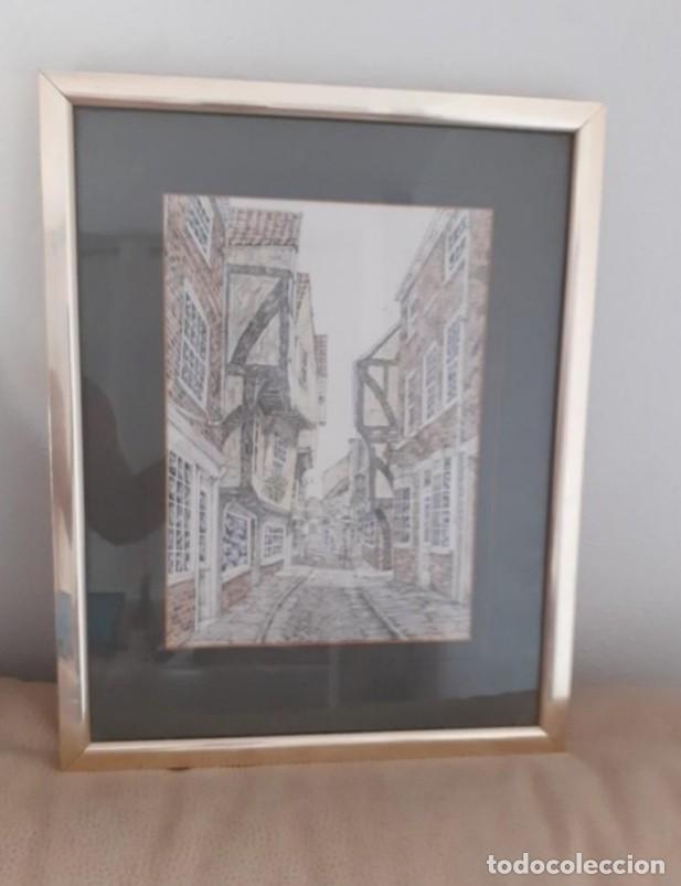 Arte: VENDO GRABADO VINTAGE PINTADO A MANO Y FIRMADO POR D. A. HEALD,FOTOS) SHAMBLES YORK, M&Iacute;NSTER GALLERY