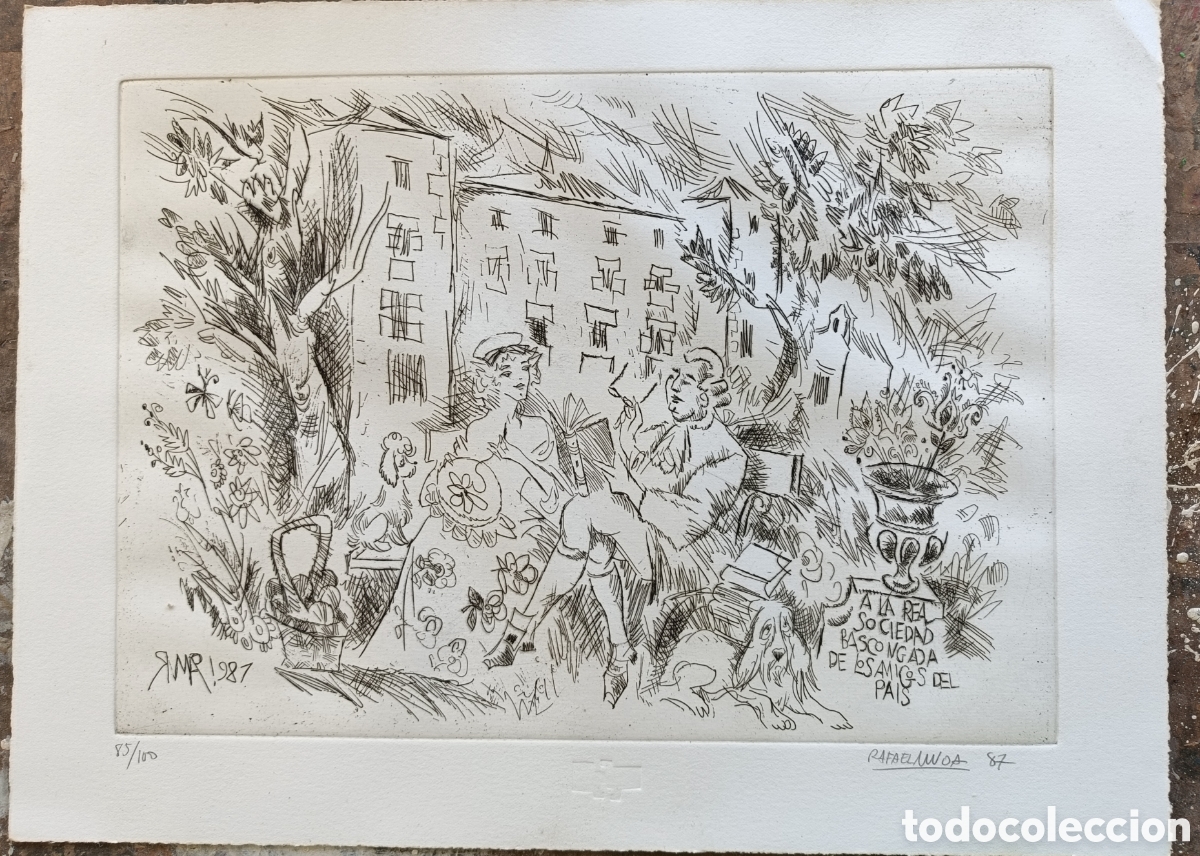 Arte: Grabado original. 85/100. Rafael Munoa. - Foto 1