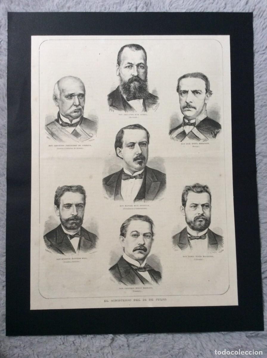 Kunst: El Ministerio de Espan&atilde;, del 24 de Julio. Xilogravura de 1871