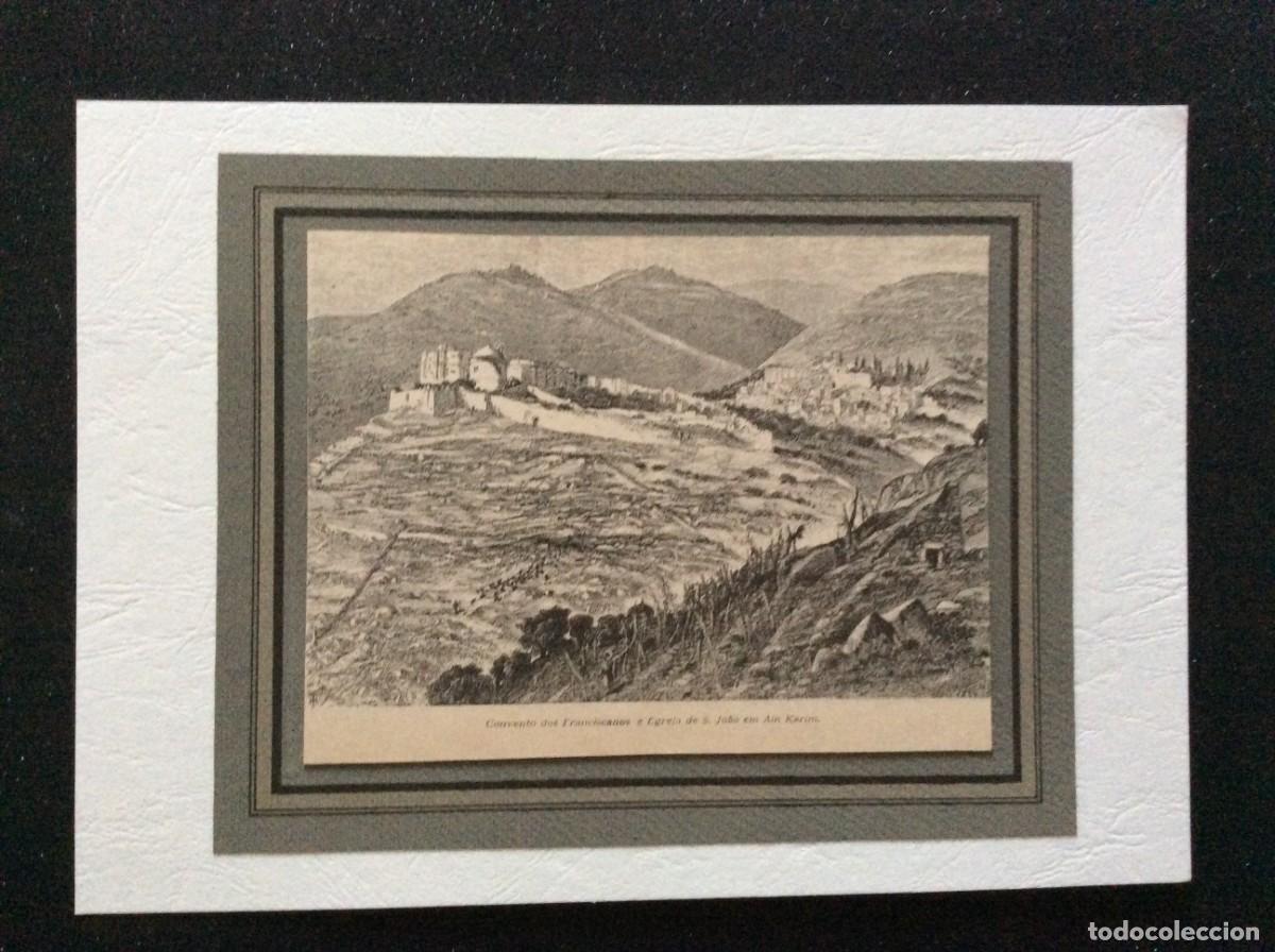 Art: Xilografia do s&eacute;culo XIX - Convento dos Franciscanos e Egreja de S. Jo&atilde;o em Ain Karim