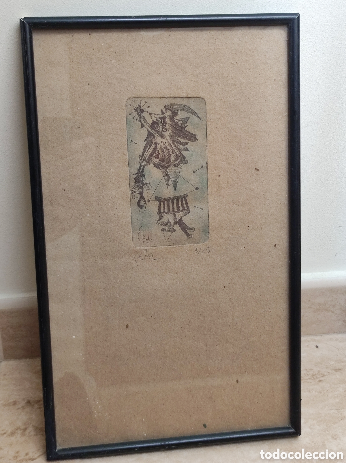Arte: Antiguo Grabado Solo, firmado por Gelo numerado 3/25