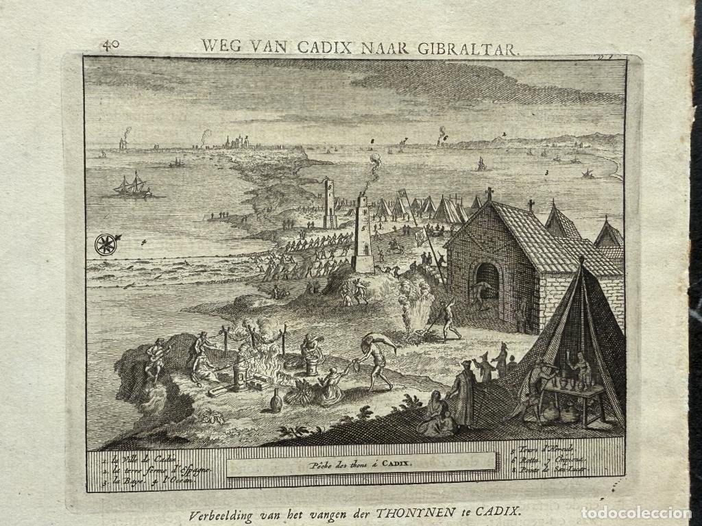 Arte: La pesca de los atunes en C&aacute;diz (Andaluc&iacute;a, Espa&ntilde;a), 1707. Pieter van der Aa
