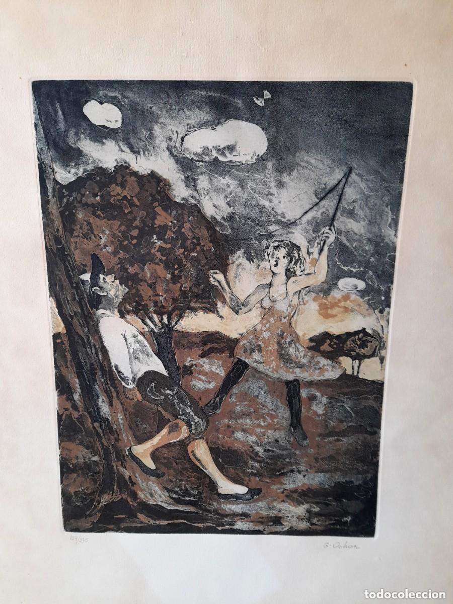 Arte: Grabado Aguafuerte Di&aacute;bolo firmado numerado autor Luis Garc&iacute;a Ochoa 214/275 certificado 1981