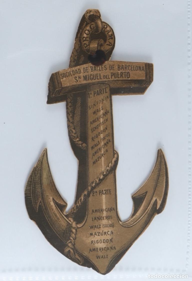 Arte: Programa. Sociedad de Bailes de Barcelona. San Miguel del Puerto