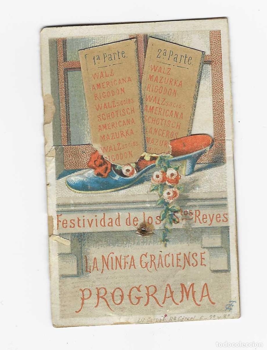 Arte: Programa de Baile, La Ninfa Graciense, Festividad de los Smos. Reyes