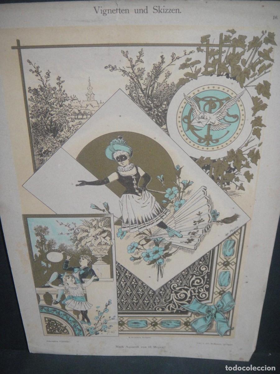 Arte: grabado , motivos decorativos - jul. hoffmann - stuttgart