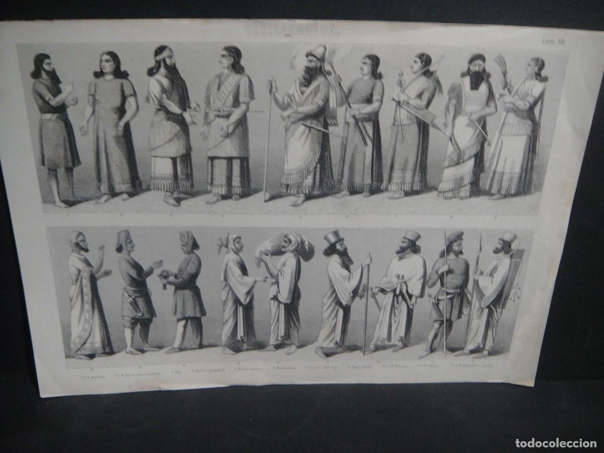 Arte: grabado , personajes asirios , persas