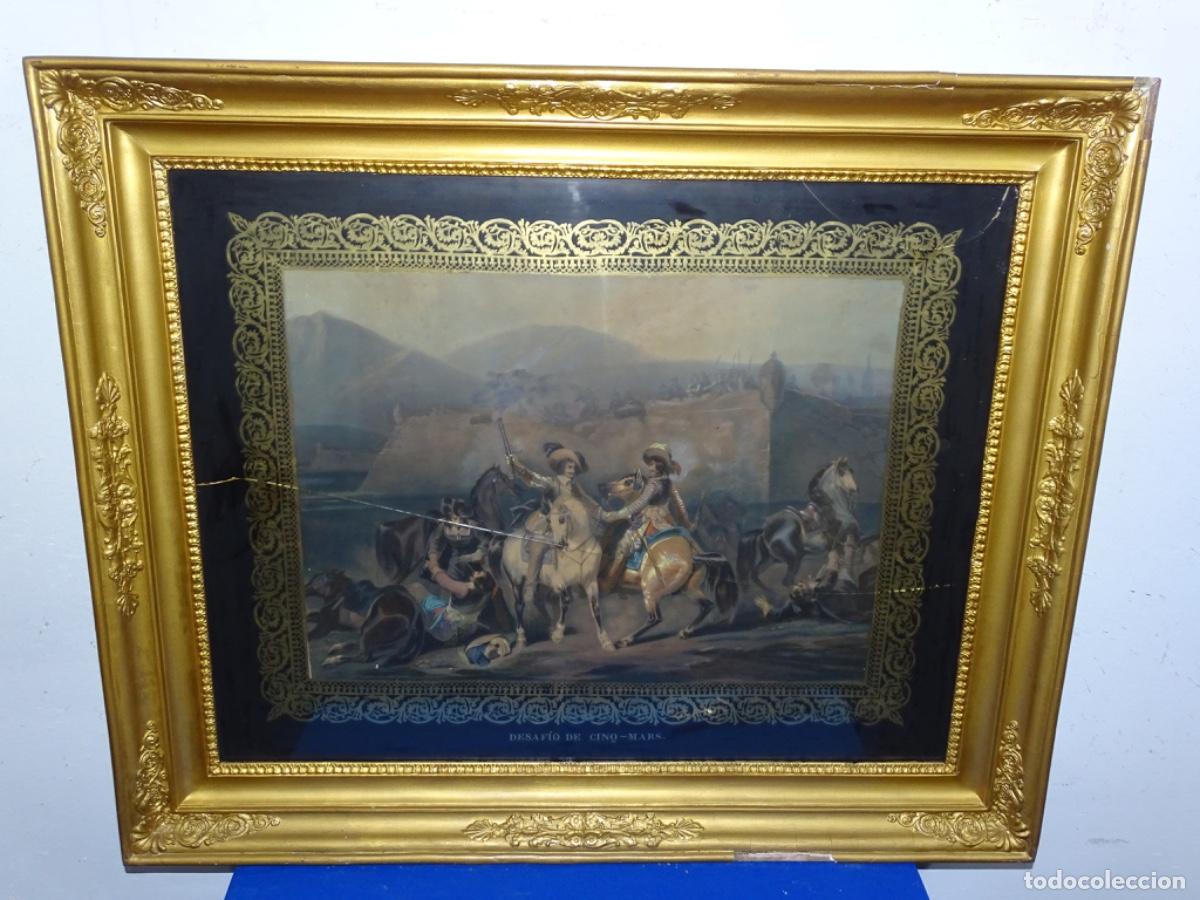 Arte: GRABADO FRANC&Eacute;S SIGLO XVIII-XIX DESAF&Iacute;O DE CINQ -MARS. MARCOS EPOCA.