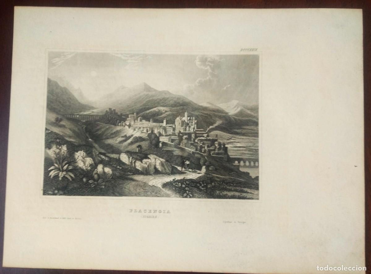 Art: GRABADO ANTIGUO ALEM&Aacute;N SIGLO XIX VISTA CIUDAD DE PLASENCIA C&Aacute;CERES