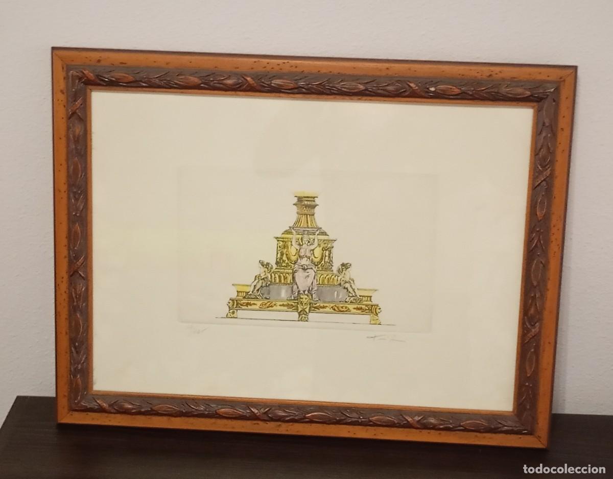 Arte: ARTE, GRABADO COLOREADO RARO VINTAGE, EDICI&Oacute;N LIMITADA 117/225, FIRMADO POR EL AUTOR DESCONOCIDO