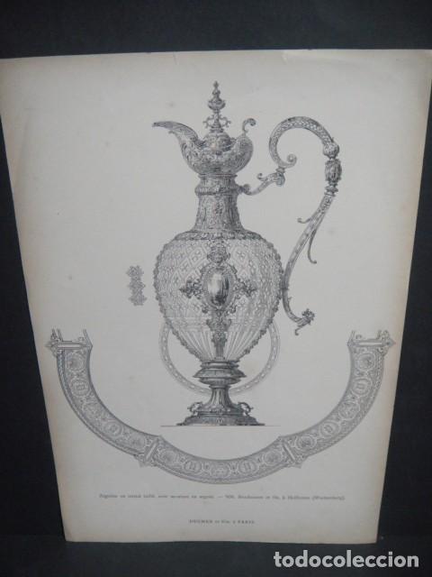 Arte: grabado , copa para agua - ducher et cie , paris