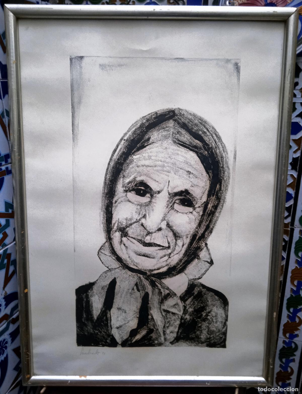 Arte: PACO CUADRADO (SEVILLA, 1939-2027): &rdquo;RETRATO DE UNA CAMPESINA&rdquo;. GRABADO.