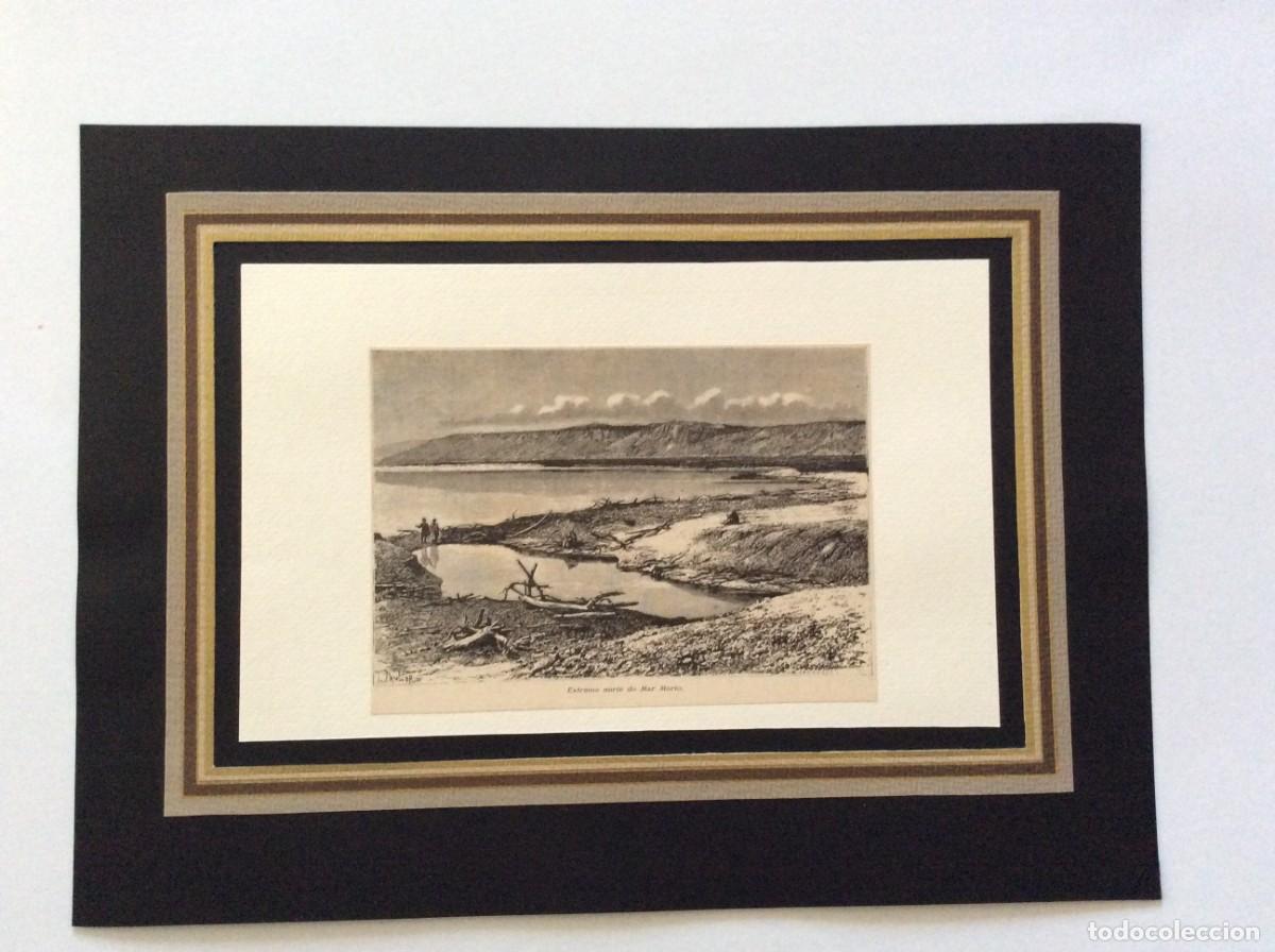 Art: Tema: M&eacute;dio Oriente - Extremo norte do mar morto . Xilogravura do s&eacute;c. XIX