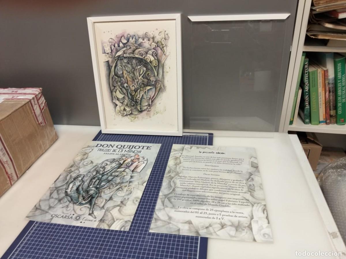 Arte: DON QUIJOTE Trazos de la Mancha &ndash; Felipe Alarc&oacute;n &ndash; Obra gr&aacute;fica 12 UD &ndash;TIRADA 25 Miguel de Cervantes