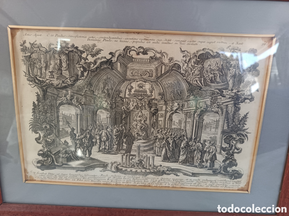 Arte: ANTIGUO GRABADO RELIGIOSO B&Iacute;BLICO, S. XVIII, KLAUBER