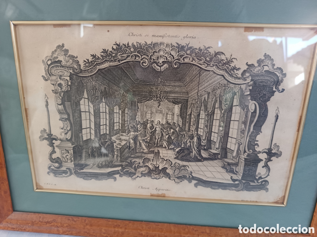 Arte: ANTIGUO GRABADO RELIGIOSO B&Iacute;BLICO, KLAUBER, S.XVIII, CRISTO GLORIA