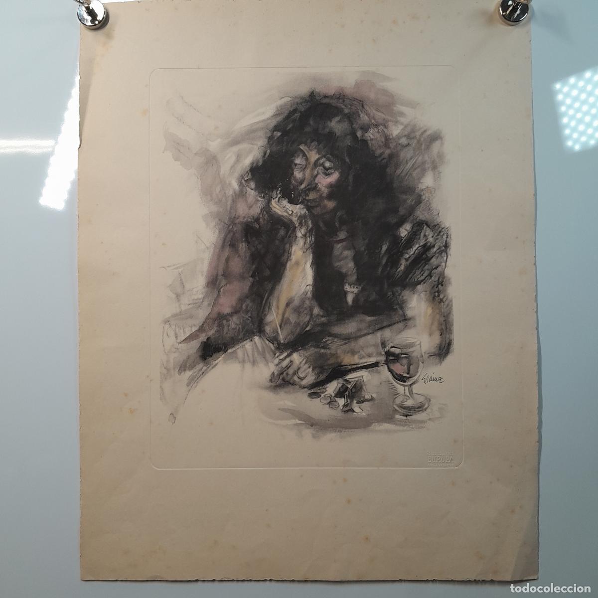 Art: ARTISTA DESCONOCIDO. FIRMADO SAINZ. GRABADO. RETRATO DE MUJER. MEDIADOS S. XX.