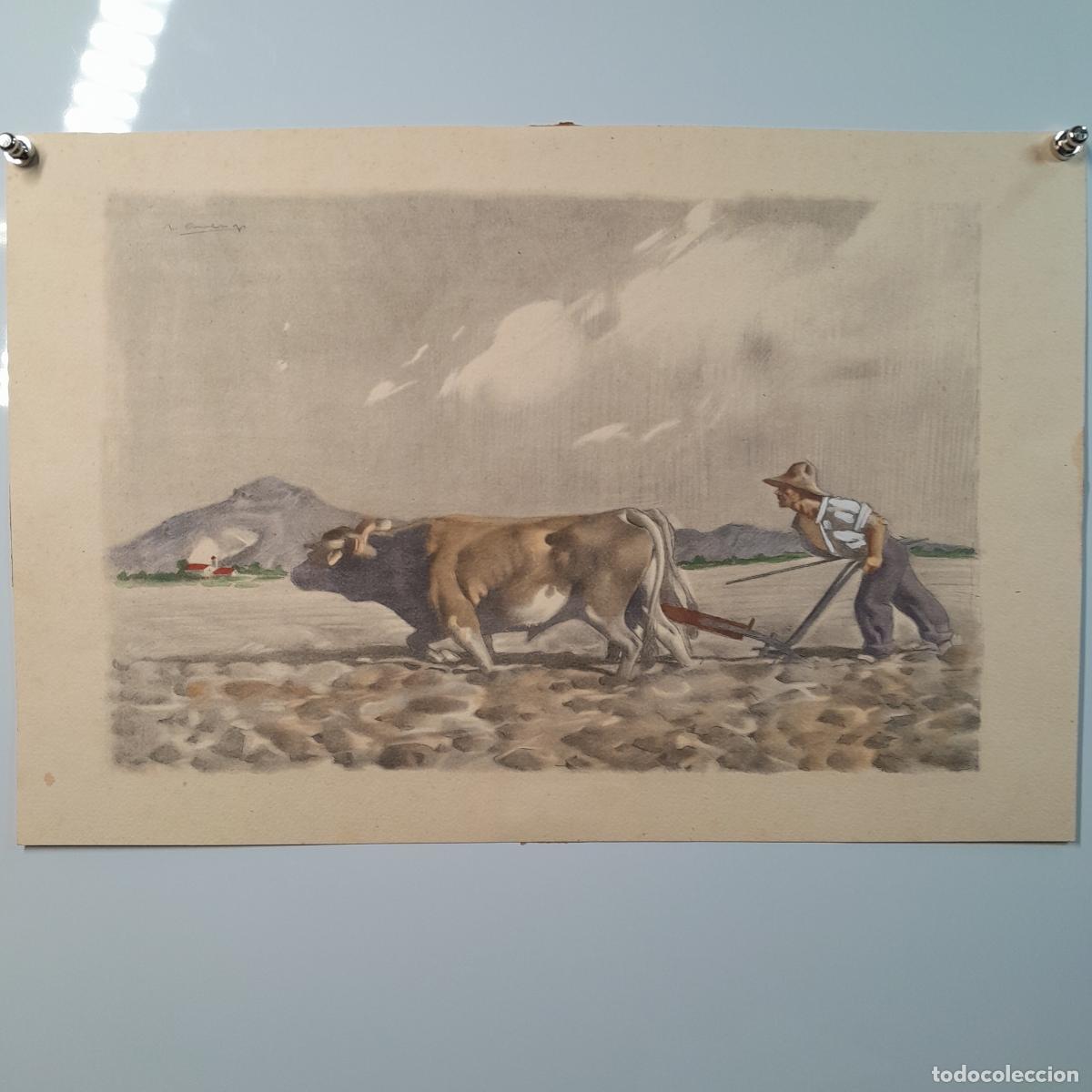 Art: RICARD ARENYS GALDON (1914-1977). GRABADO COLOREADO. S&Iacute;N T&Iacute;TULO. MEDIADOS S. XX.