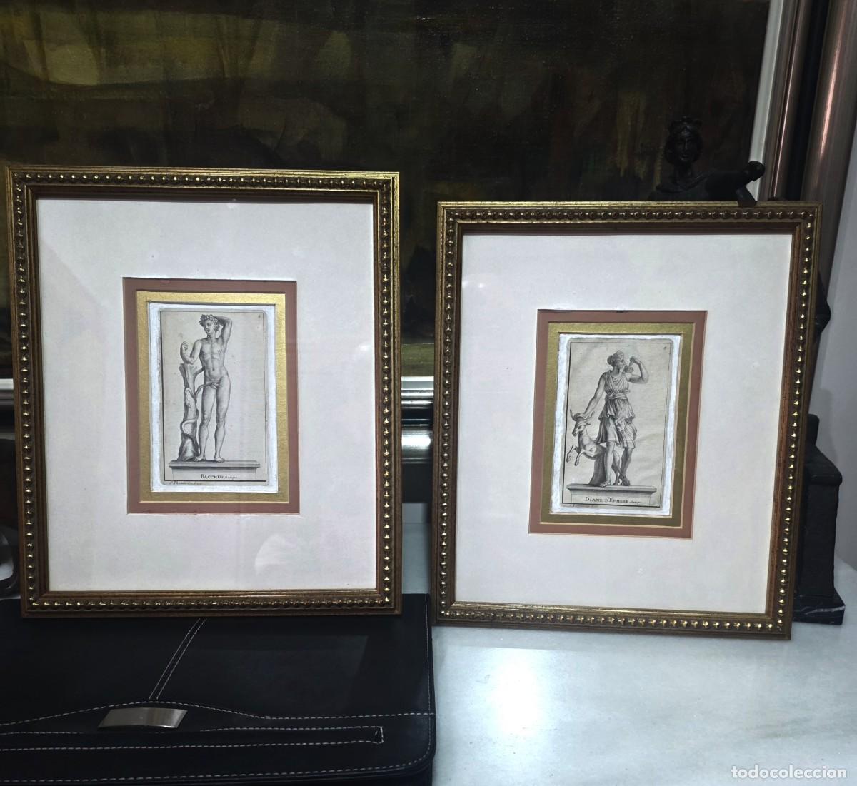 Arte: GRABADOS DE DIANE D`EPHESE Y BACCHUS ANTIQUES. S THOMASSIN FECIT S XVIII.(BENEZIT)