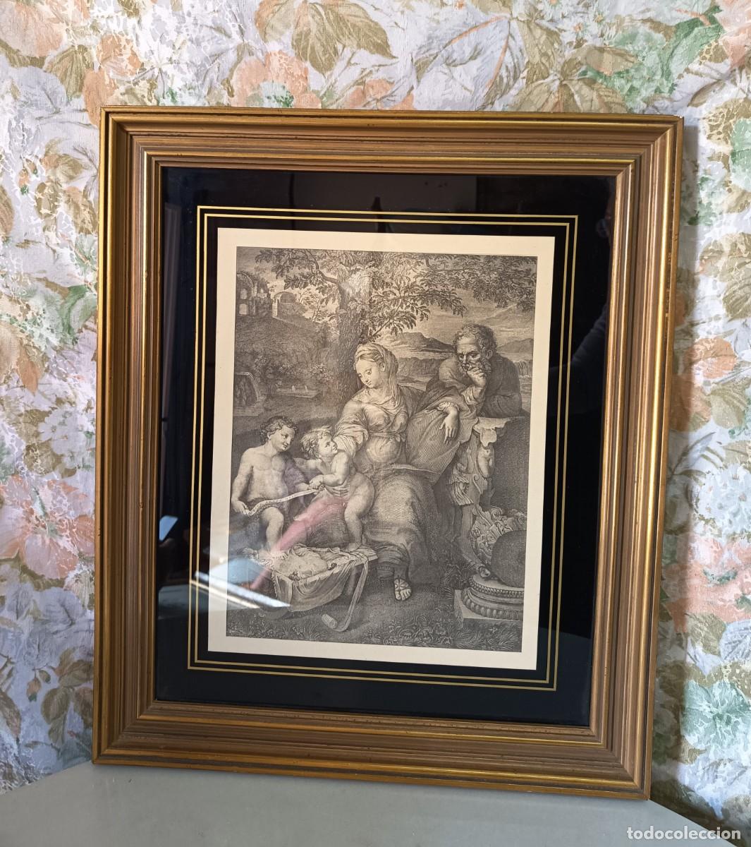 Arte: Grabado Sagrada Familia enmarcado