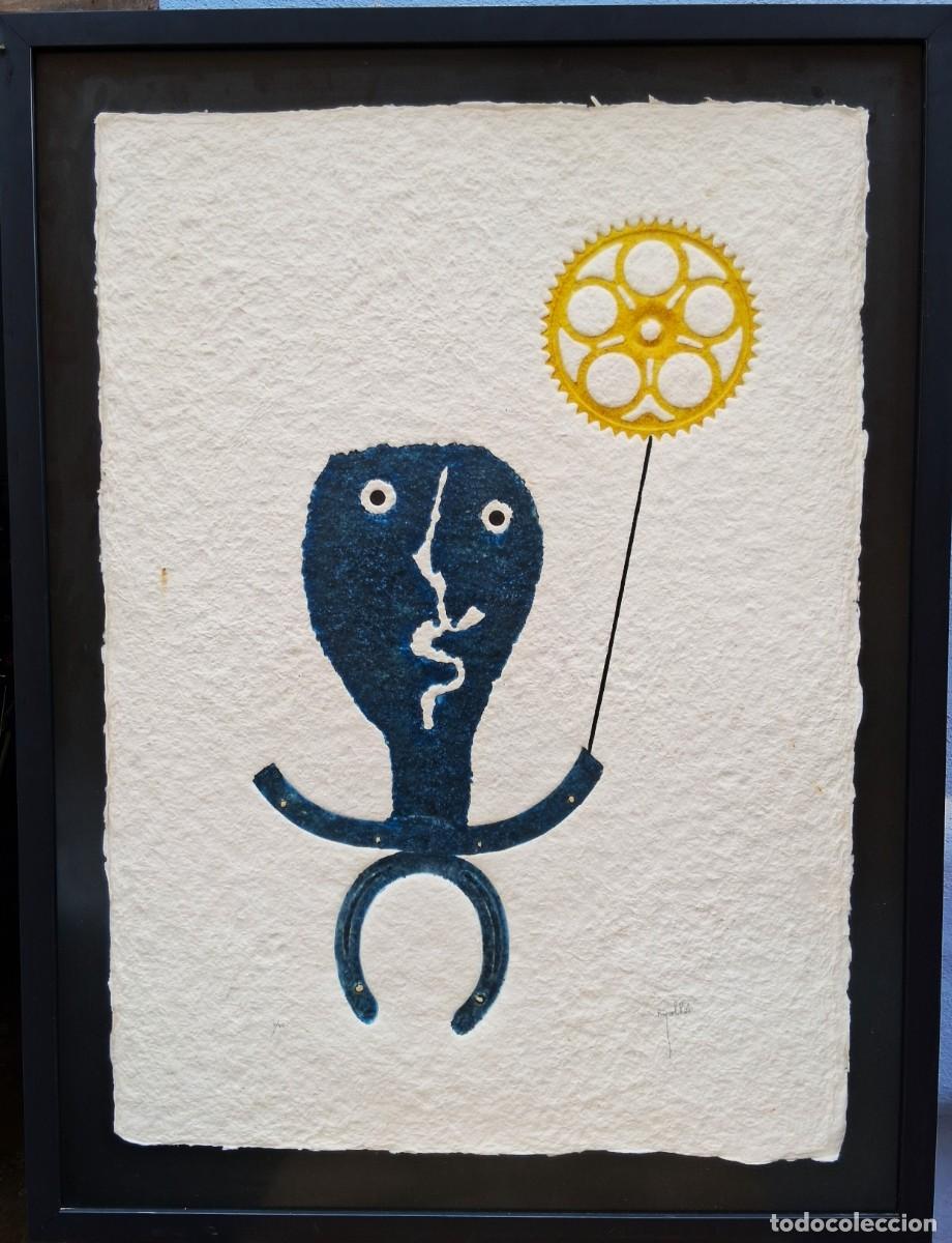 Arte: JUAN GARC&Iacute;A RIPOLL&Eacute;S ( ALZIRA,1932) GRABADO MAT&Eacute;RICO (89 x 64) N&ordm; 4/50 SERIE BOTICHELLA