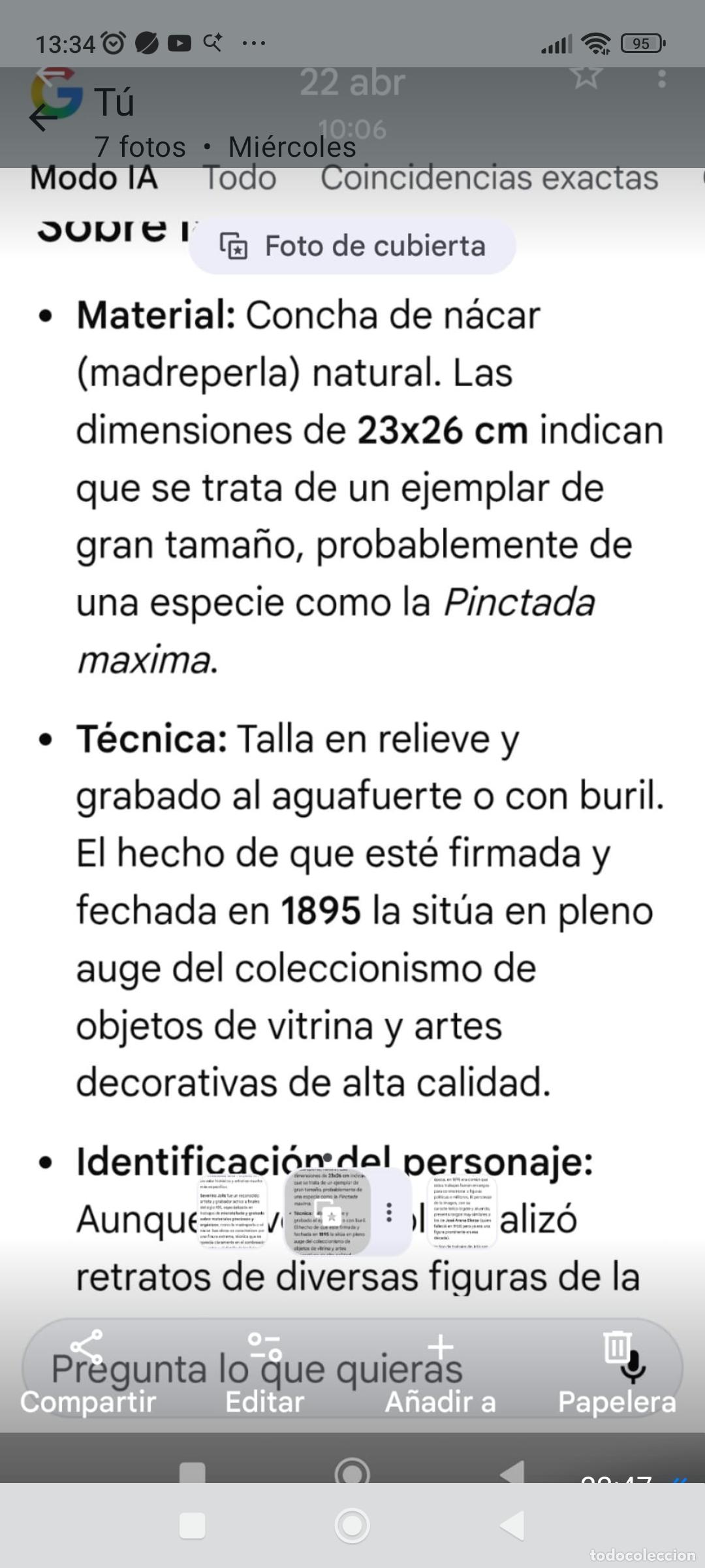 Arte: Concha madreperla .S XIX. - Foto 23