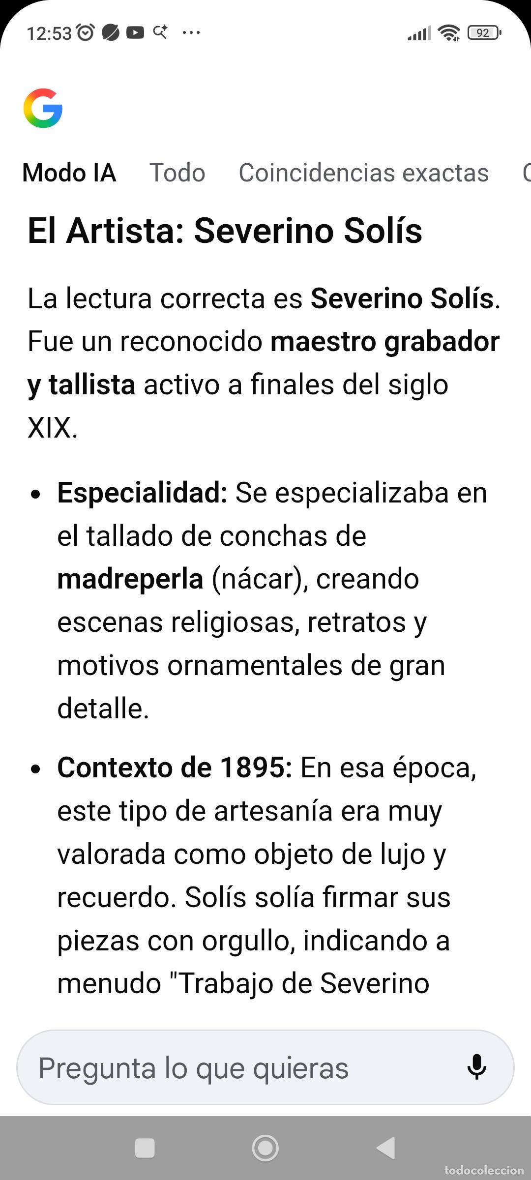 Arte: Concha madreperla .S XIX. - Foto 26