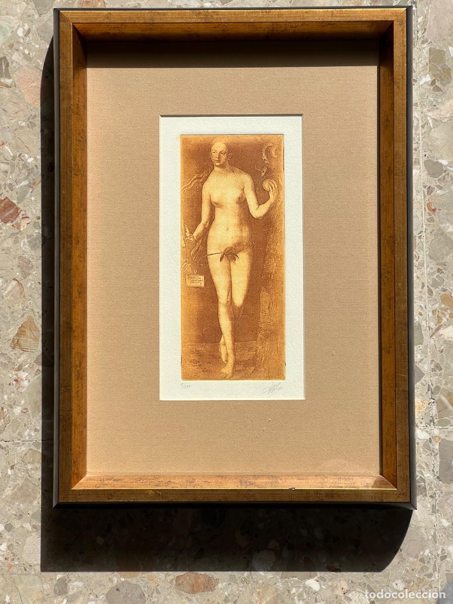 Arte: Pareja grabados firmados Ad&aacute;n Eva