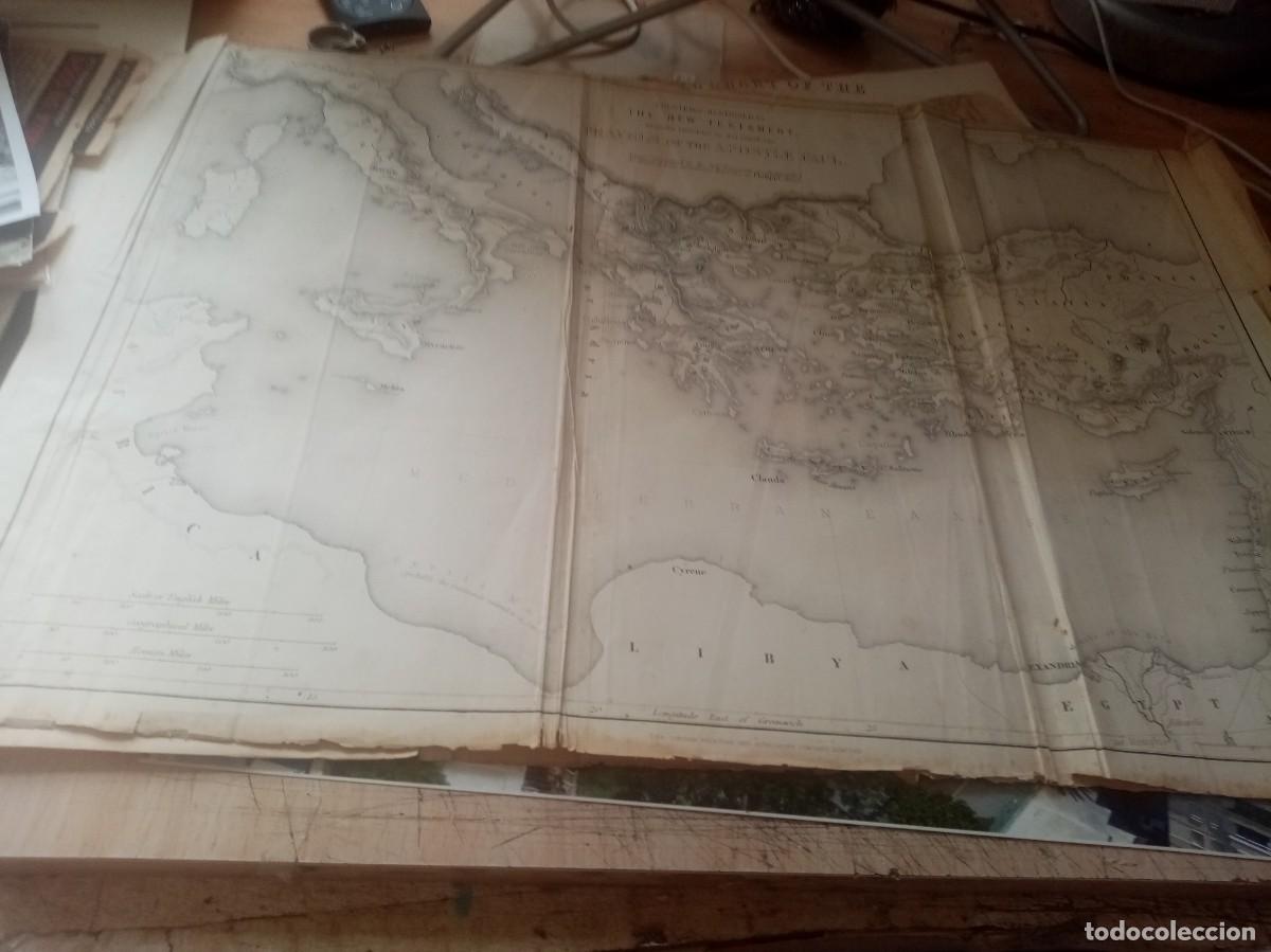 Arte: LOTE DE4 GRABADO RELIGIOSOS INGLESES MEDIDAS 21 X 34 Y 2 MAPAS MEDIDAS 34 X 50