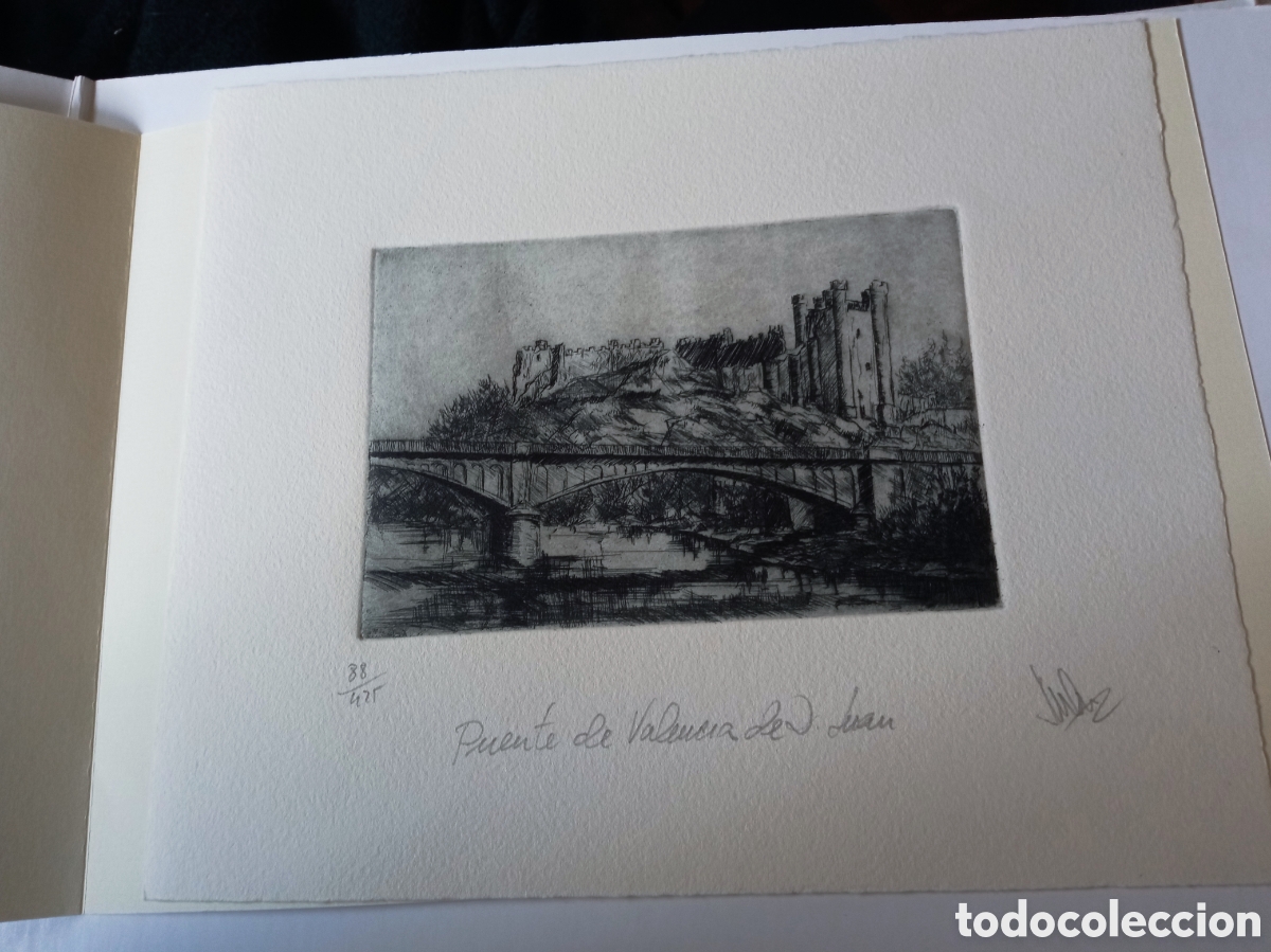 Arte: Puente de Valencia de D. JUAN, Grabado original de Jos&eacute; Manuel Chamorro, Firmado y numerado a l&aacute;piz