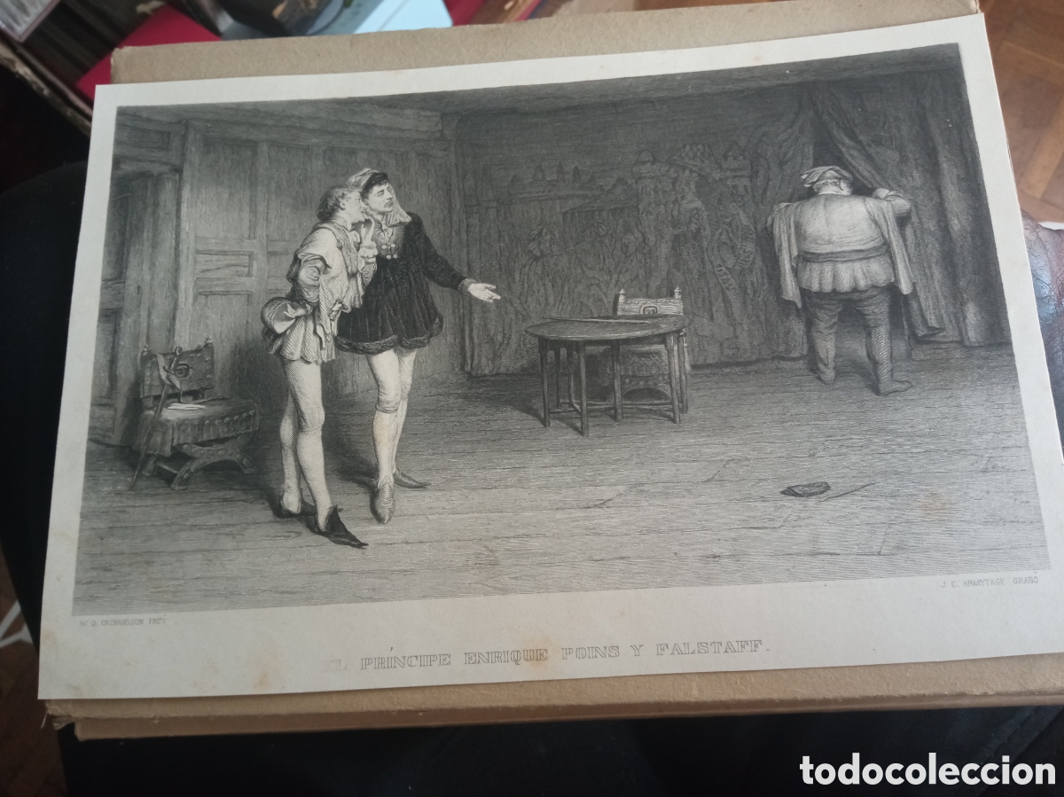 Arte: Antiguo grabado, El Pr&iacute;ncipe Enrique, por J. C. Armytage, mide 29x19,7 y la imagen 27,2x16,3cm
