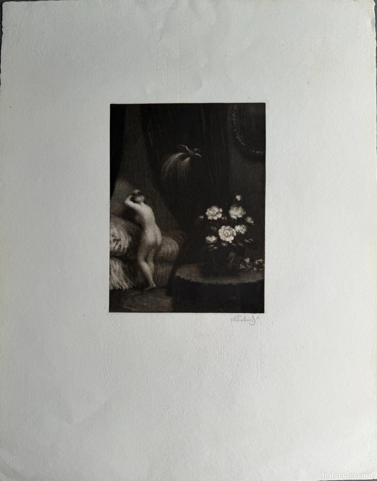Arte: Max &Scaron;vabinsk&yacute; (1873-1962) CAMELIA BLANCA , 1910. grabado firmado a l&aacute;piz por el autor , R720