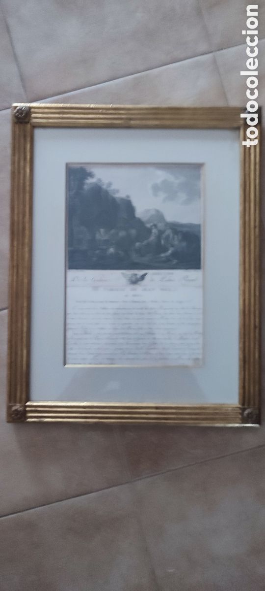 Arte: Antiguo grabado franc&eacute;s de 1648 El abrevadero