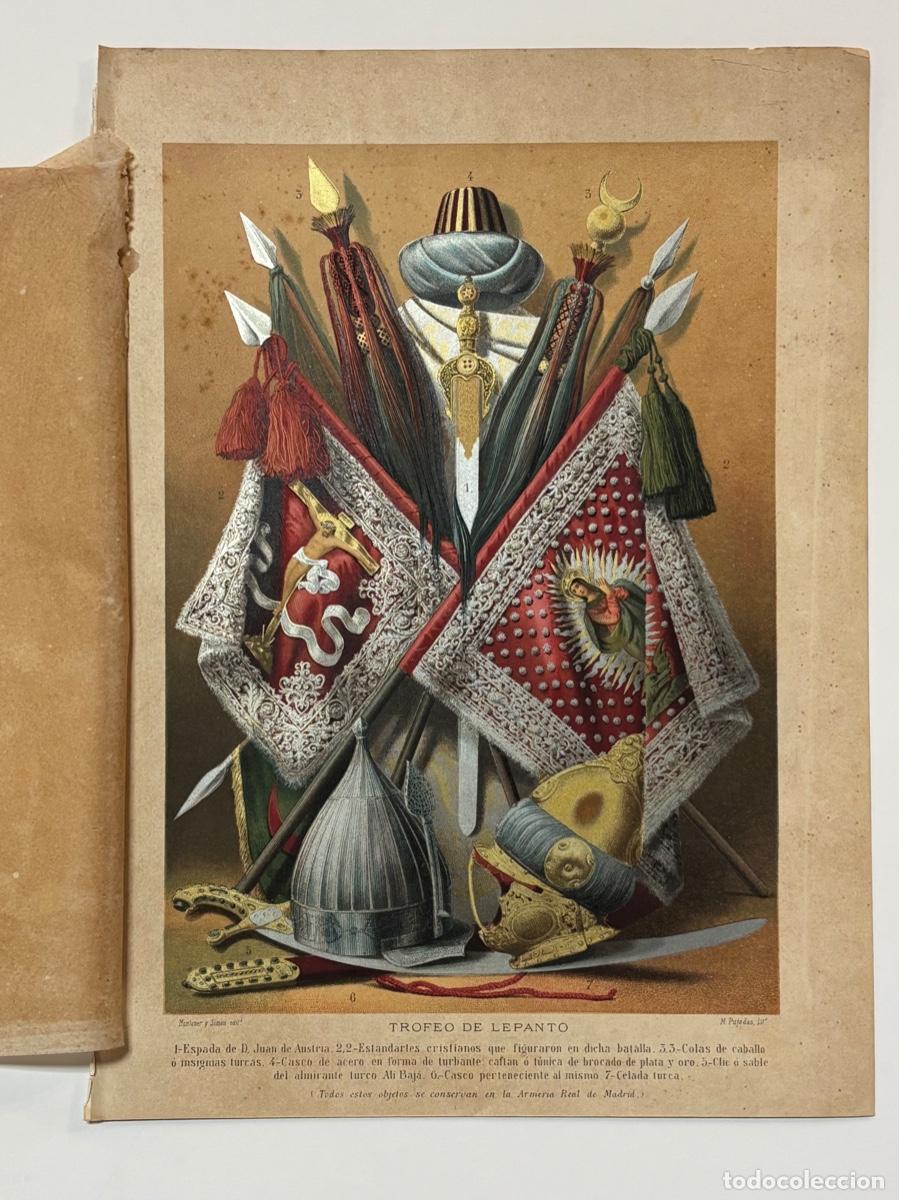 Arte: L&aacute;mina hist&oacute;rica s. XIX - Trofeo de Lepanto - M. Pujadas
