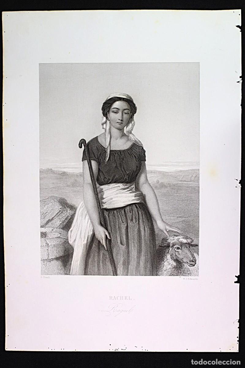 Arte: Grabado Las mujeres de la Biblia. Rachel Print: Women of the Bible