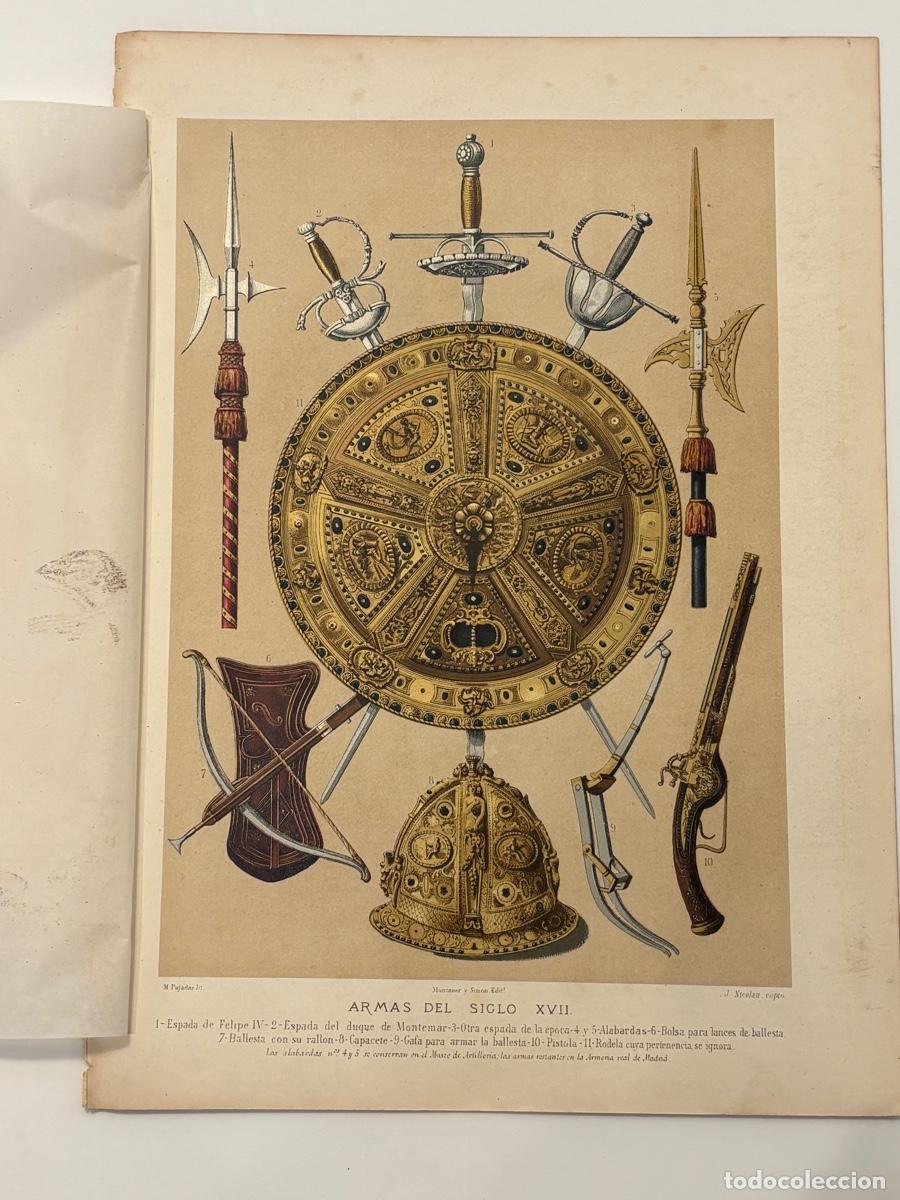 Arte: L&aacute;mina hist&oacute;rica s. XIX - Armas del siglo XVII - M. Pujadas