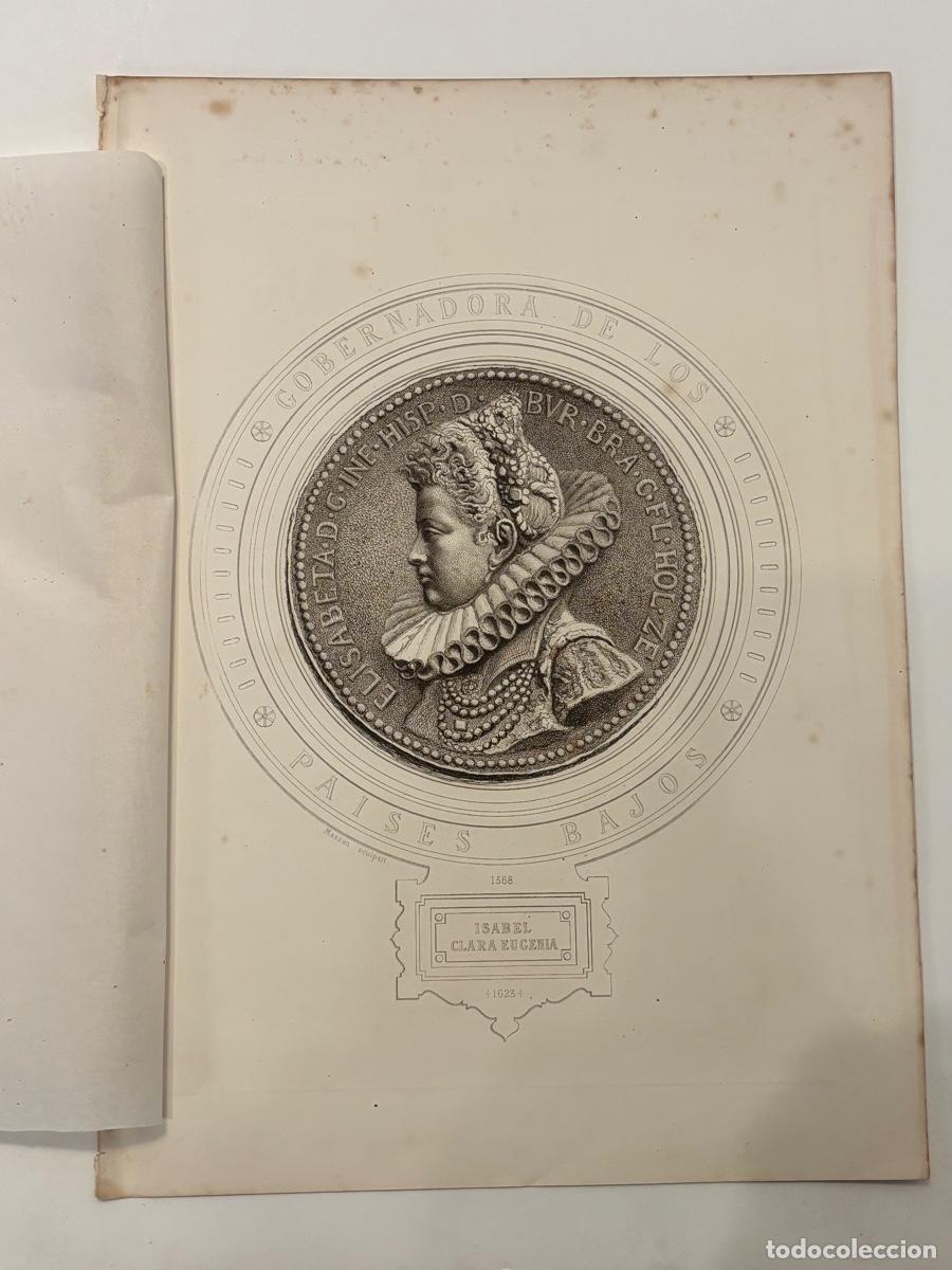 Arte: Grabado de un retrato de la gobernadora de Pa&iacute;ses Bajos Isabel Clara Eugenia, Masson (1814-1898)
