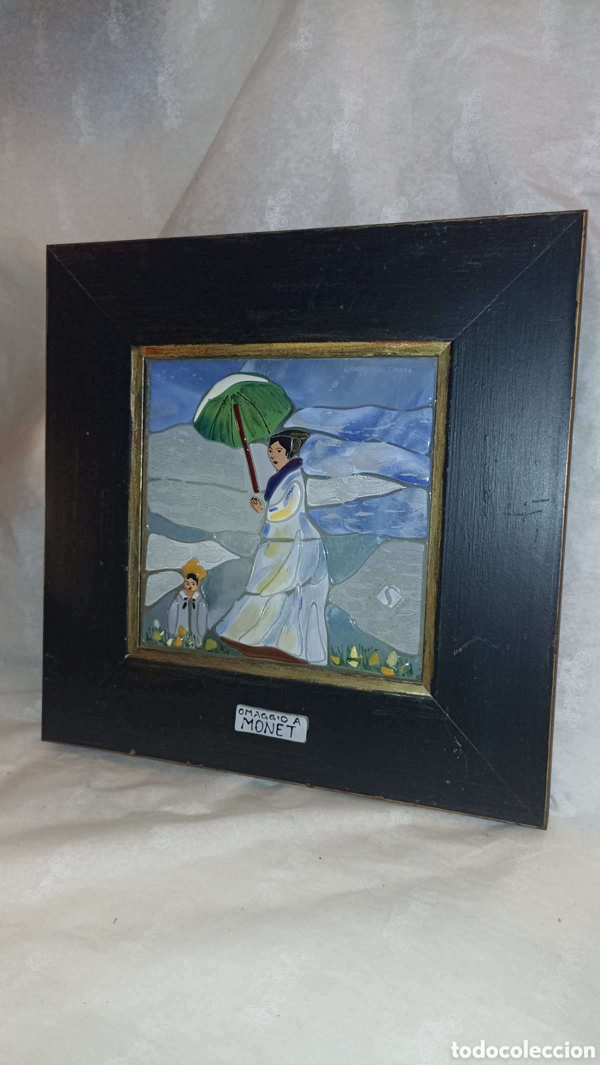 Arte: Cuadro Artesanal Italiano - &rdquo;Omaggio a Monet&rdquo; - Sebino Arte 27/27 cm