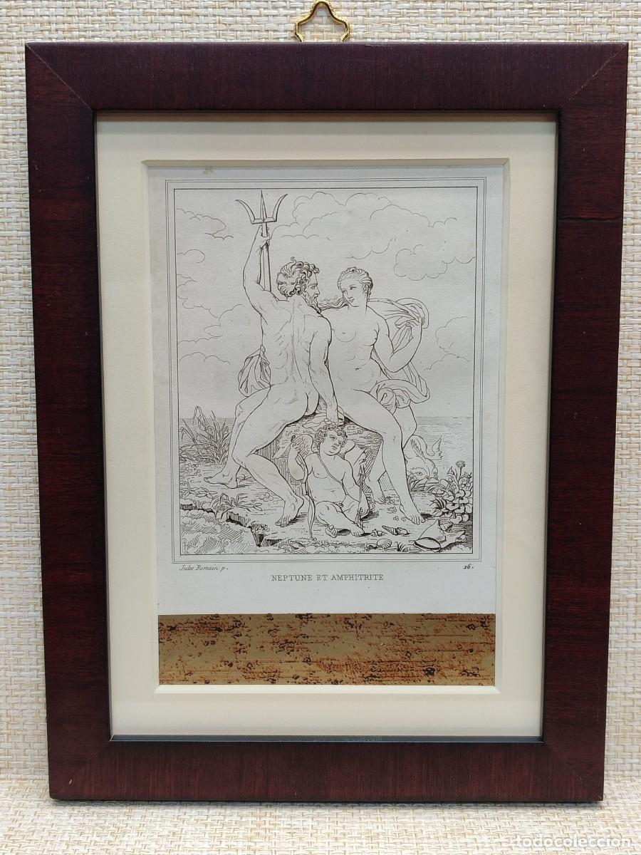 Arte: Neptune et Amphitrite de Giulio Romano. Musee de peinture et de sculpture. Reveil. 1828. cuadro