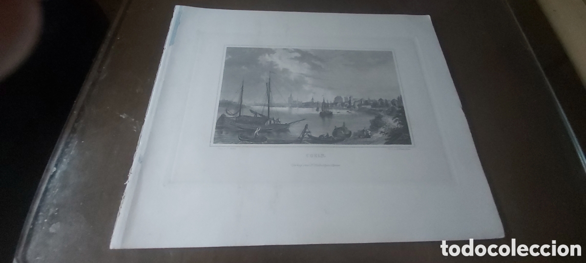 Arte: Colonia Vista General Original Grabado de Acero Emden 1844