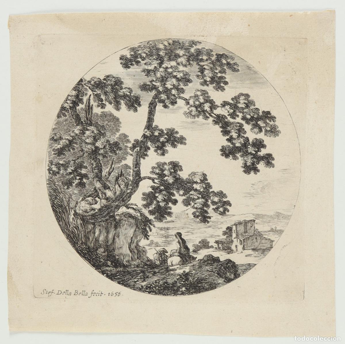Arte: &rdquo;&rdquo;Dos viajeros pasando junto a un viejo roble&rdquo;&rdquo; - &rdquo;&rdquo;Della Bella, Stephano (1610-1664)&rdquo;&rdquo;