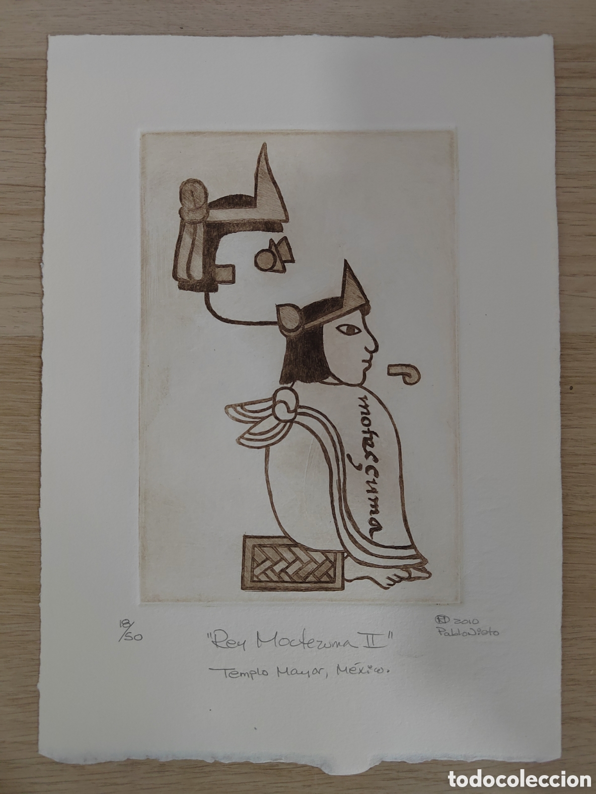 Art: GRABADO REY MOCTEZUMA II - CULTURA MEXICANA