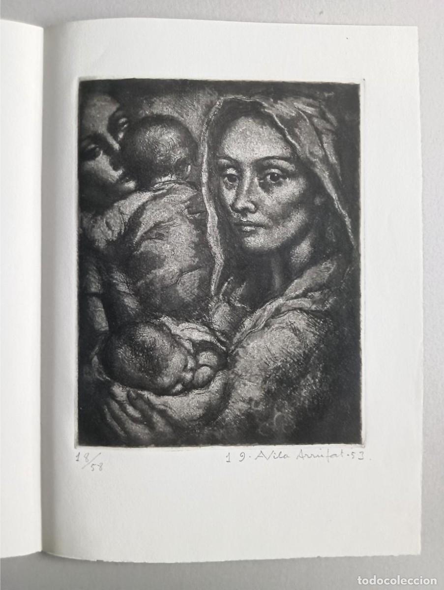 Arte: Antoni Vila Arrufat (Barcelona 1894-1989) Composici&oacute; grabado 1953 texto Joan Ar&uacute;s, firmas mano 18/58