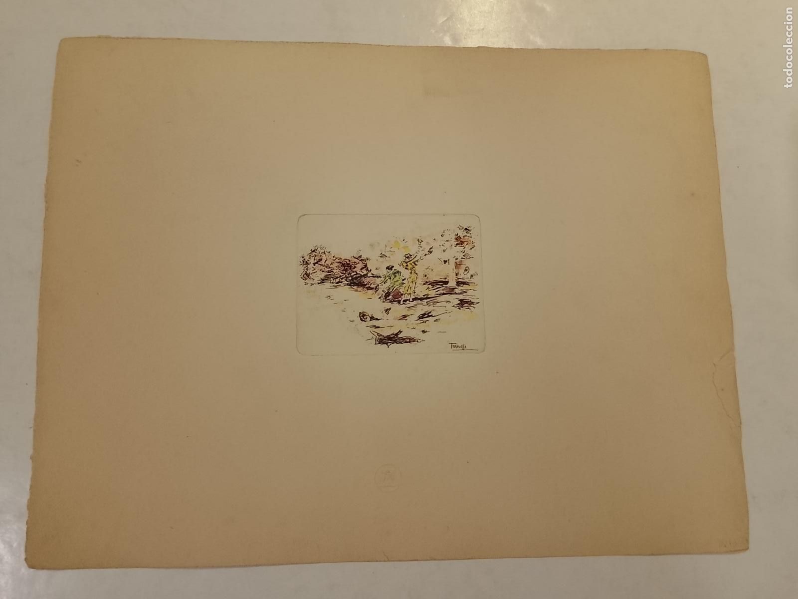 Arte: TERRUELLA - AGUAFUERTE - GRABADO ANTIGUO - CORRIDA DE TOROS - VER FOTOS