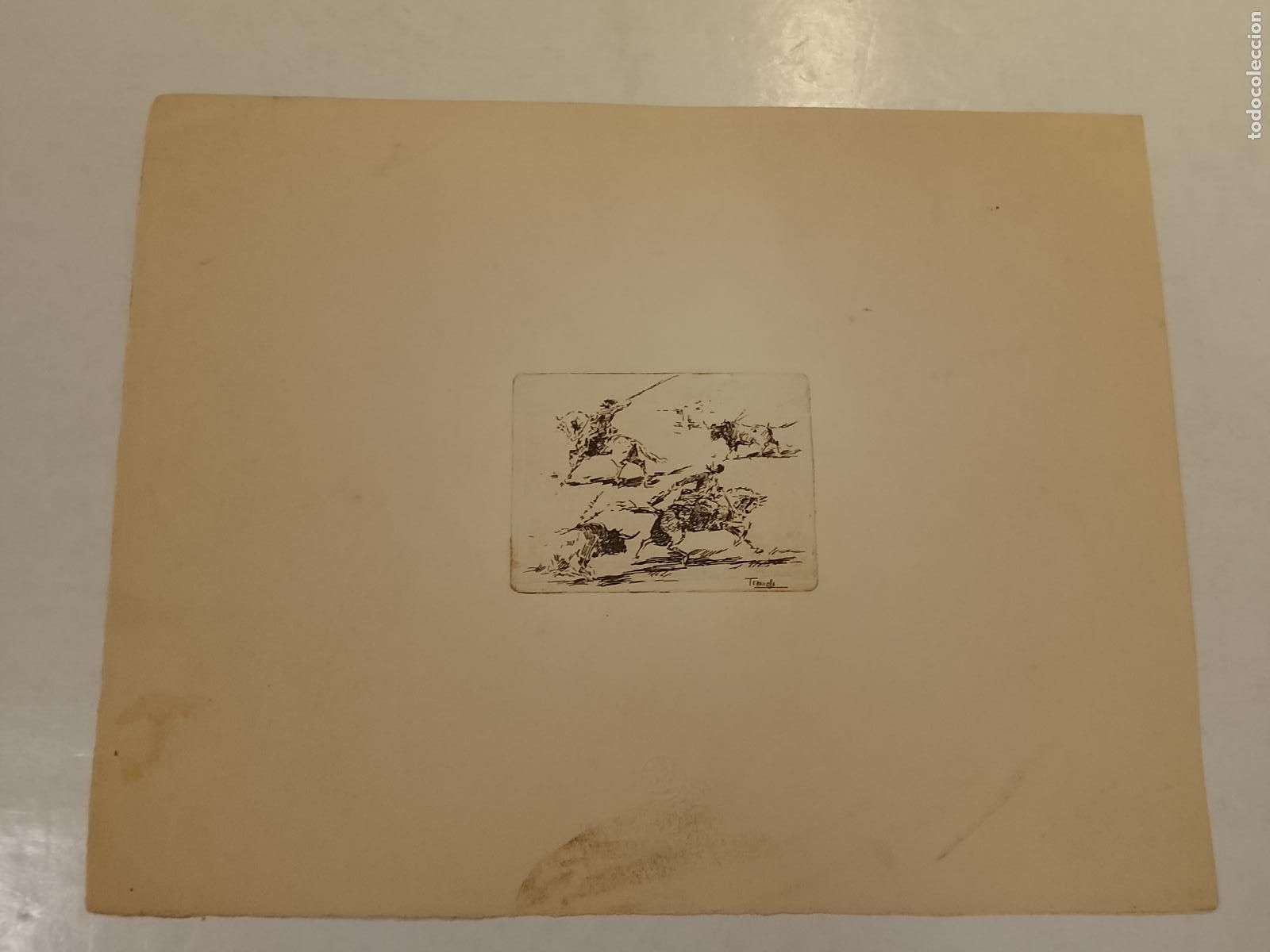 Arte: TERRUELLA - AGUAFUERTE - GRABADO ANTIGUO - CORRIDA DE TOROS - VER FOTOS